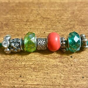 Bundle of Mixed Glass, Metal and Acrylic Charm Beads (9 pcs)